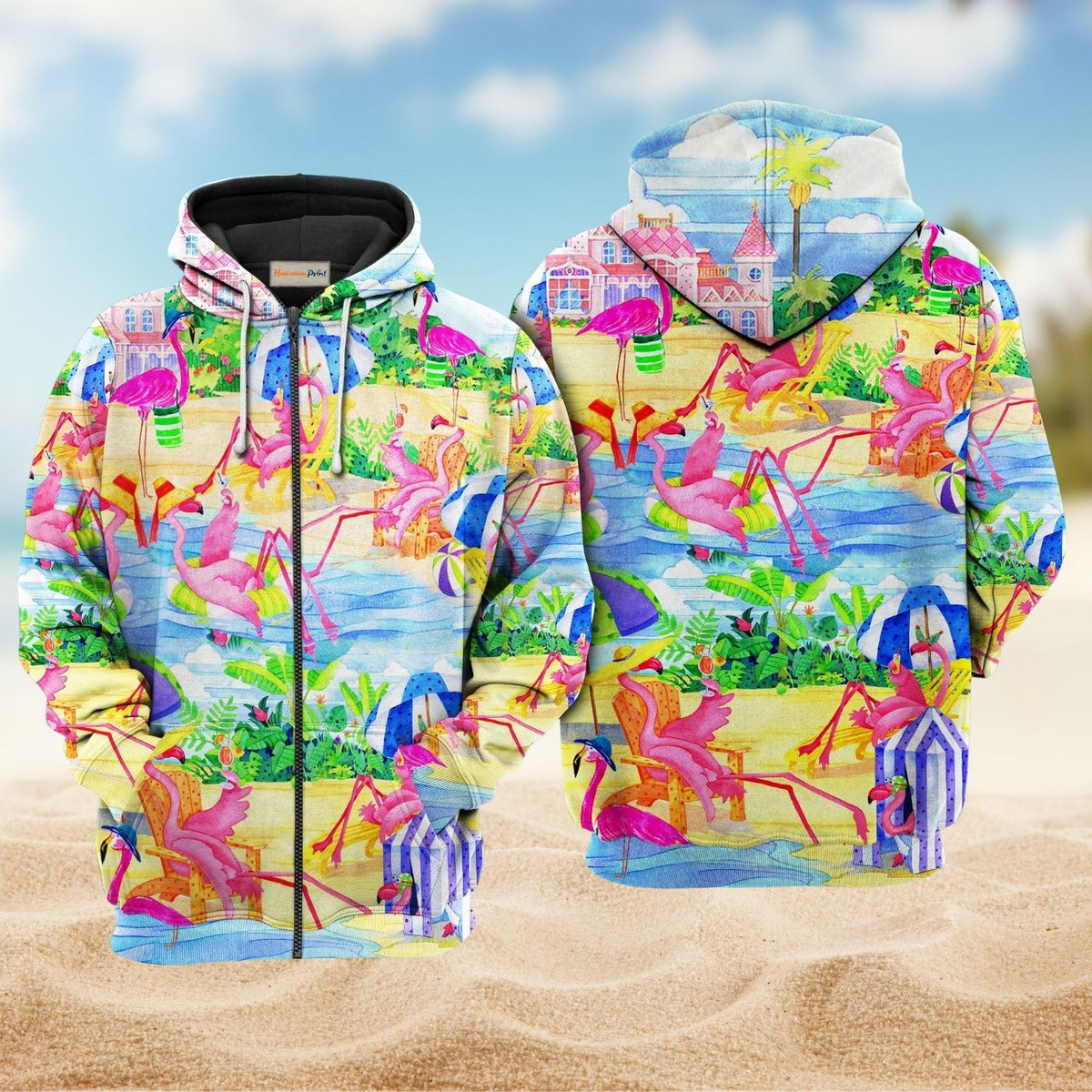 Flamingo Beach Love Style - 3D Hoodie