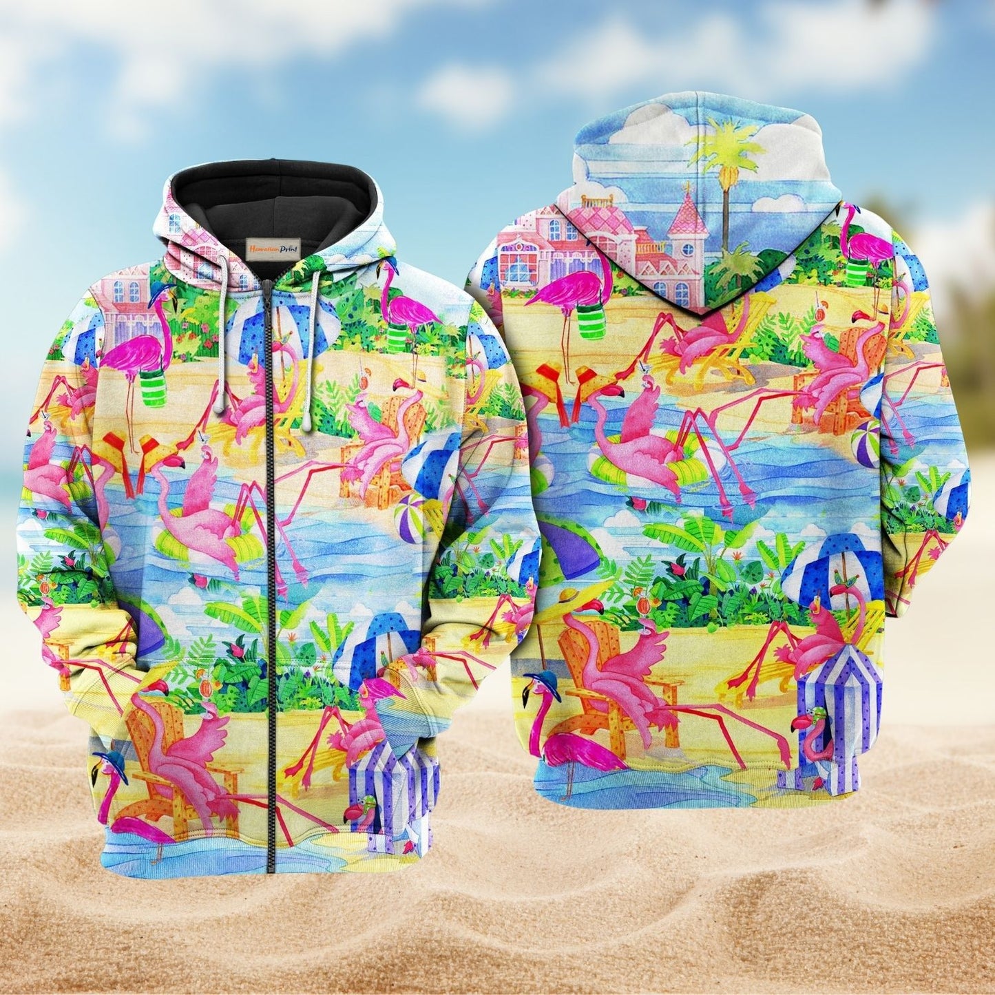 Flamingo Beach Love Style - 3D Hoodie