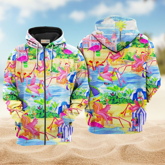 Flamingo Beach Love Style - 3D Hoodie