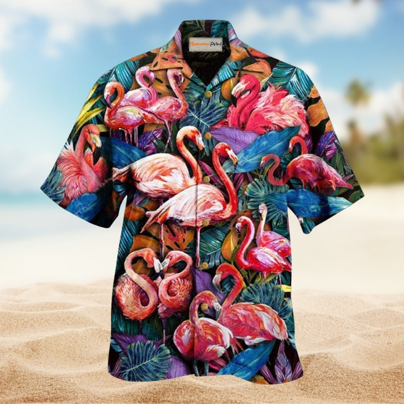 Flamingo Colorful In Tropical Limited Edition – Hawaiian Shirt