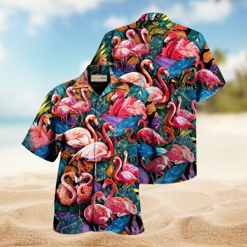 Flamingo Colorful In Tropical Limited Edition – Hawaiian Shirt