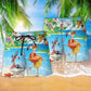 Flamingo Love Beach Summer Art - Beach Short
