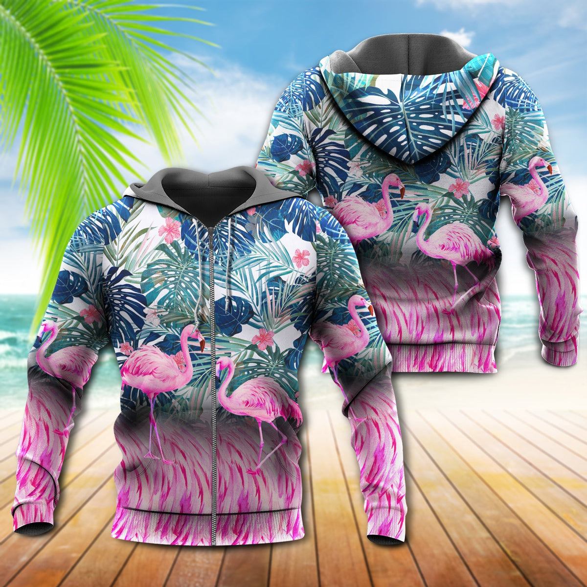 Flamingo Lover Tropical Art – 3D Hoodie