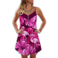 Pink Flamingo Tropical Vibes – Women's Summer Sleeveless V-Neck Camisole Dress