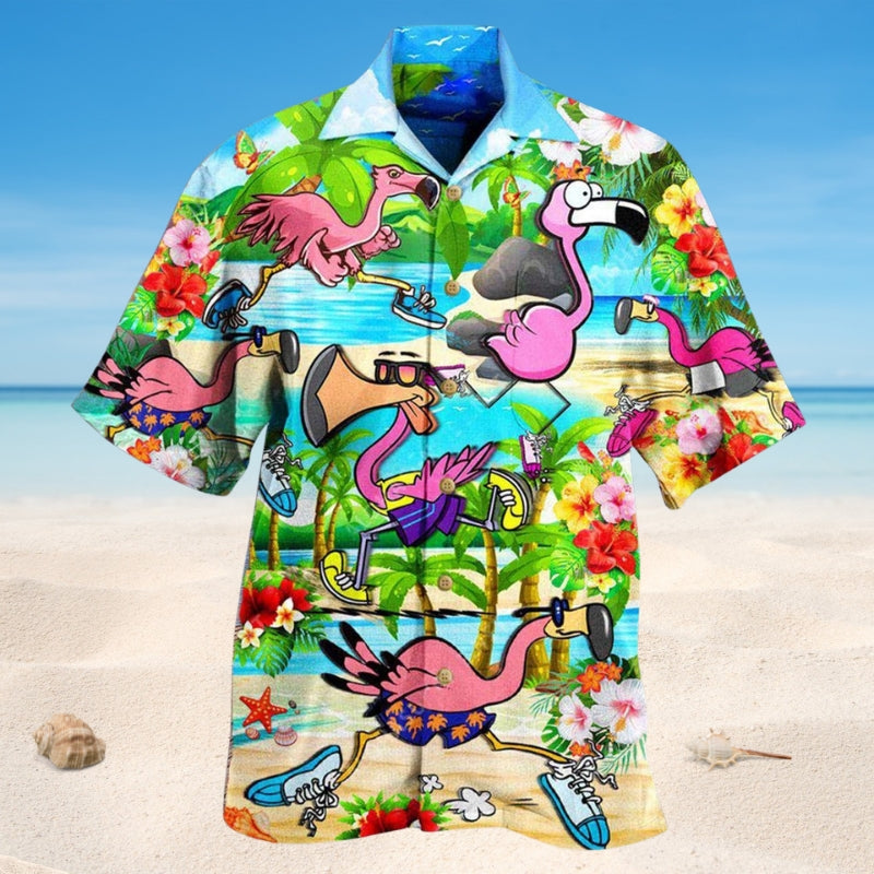 Flamingo Running Flamingoes Edition – Hawaiian Shirt