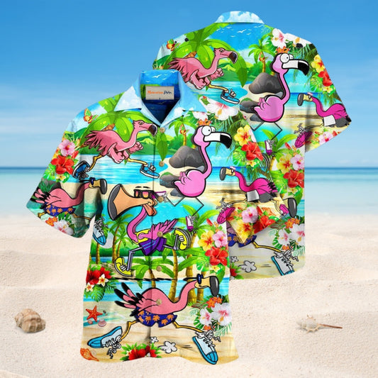 Flamingo Running Flamingoes Edition – Hawaiian Shirt