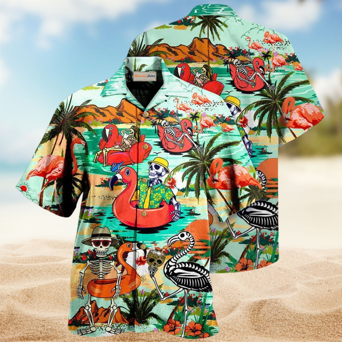 Flamingo Skull Hawaii Edition – Hawaiian Shirt