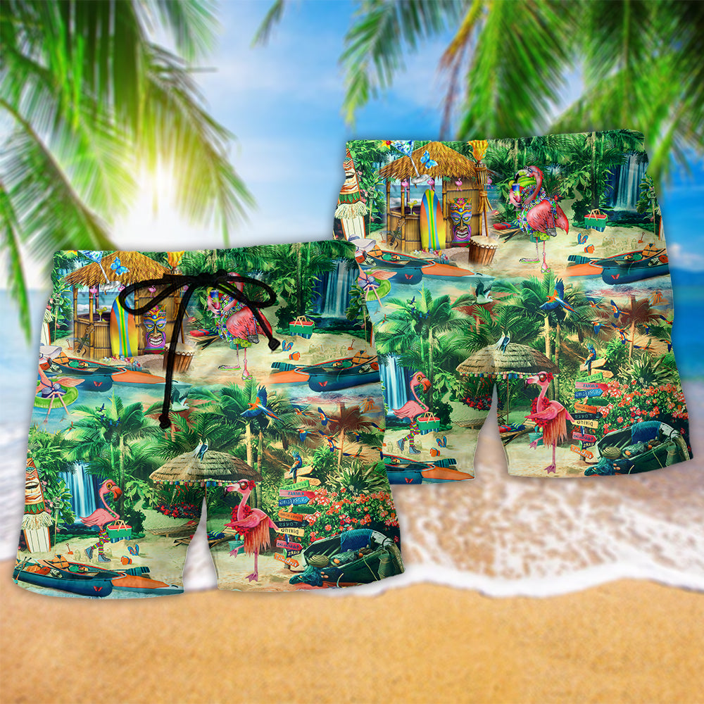 Flamingo Aloha Hi Life Summer Art – Beach Short