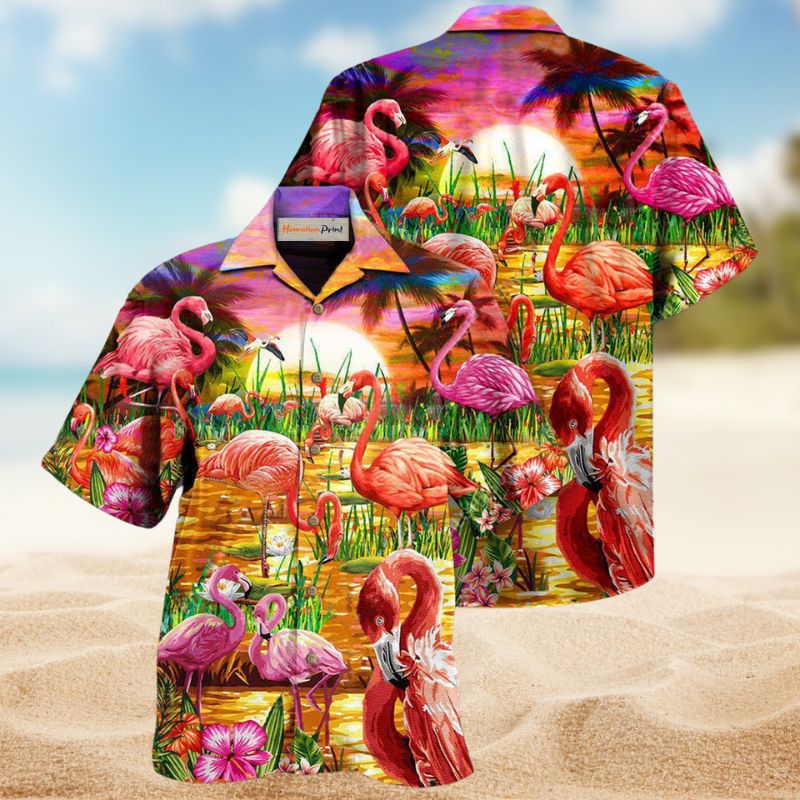 Flamingo Sunset Romance Edition – Hawaiian Shirt