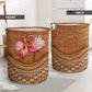 Flamingo Rattan Teaxture - Laundry Basket - Owls Matrix LTD