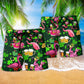 Flamingos Beer Saint Patrick Pattern - Beach Short