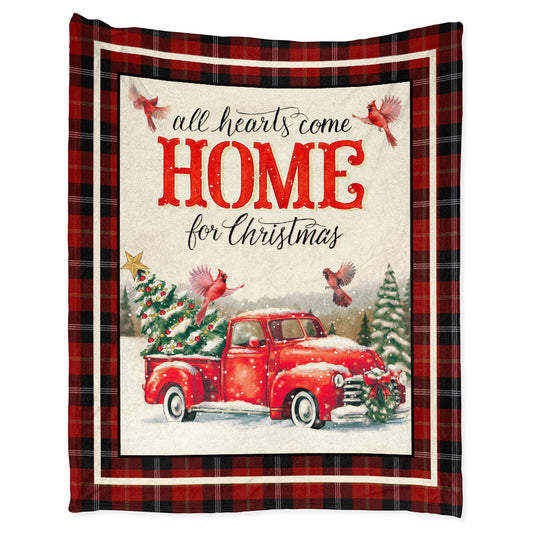 Cardinal Christmas All Heart Come Home For Christmas 50 x 60 Inch Flannel Blanket For Cozy Bedroom And Sofa Decor