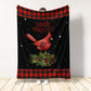 Cardinal Tartan Christmas Merry And Bright Flannel Blanket For Relaxing At Home And Travel