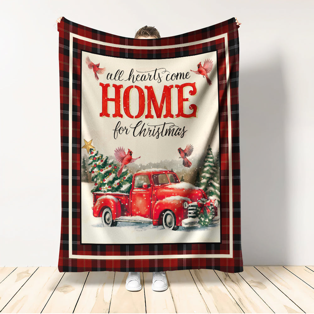 Cardinal Christmas All Heart Come Home For Christmas Flannel Blanket For Relaxing At Home And Travel