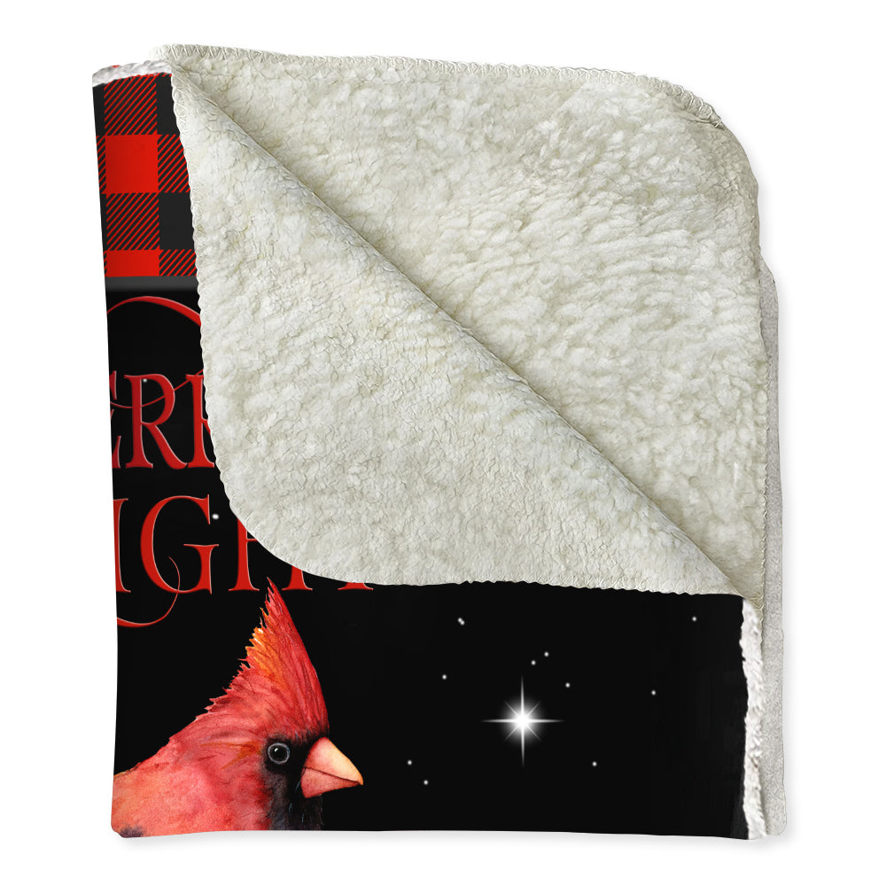Cardinal Tartan Christmas Merry And Bright Flannel Blanket For Cozy Home Lounging And Gifting