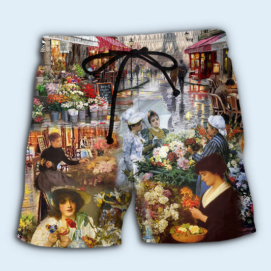 Paris Floral Florist Art – Beach Short