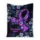 Flower Faith Hope Love Fibromyalgia Awareness 50 x 60 Inch Flannel Blanket For Cozy Bedroom And Sofa Decor