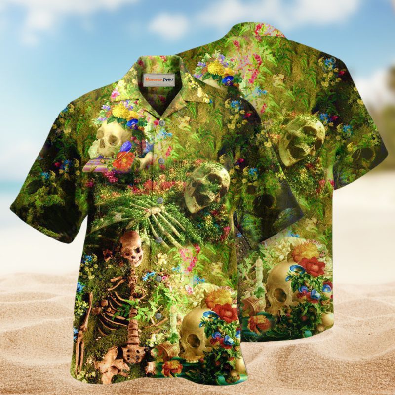 Flower Skeleton Skull Forever Edition – Hawaiian Shirt