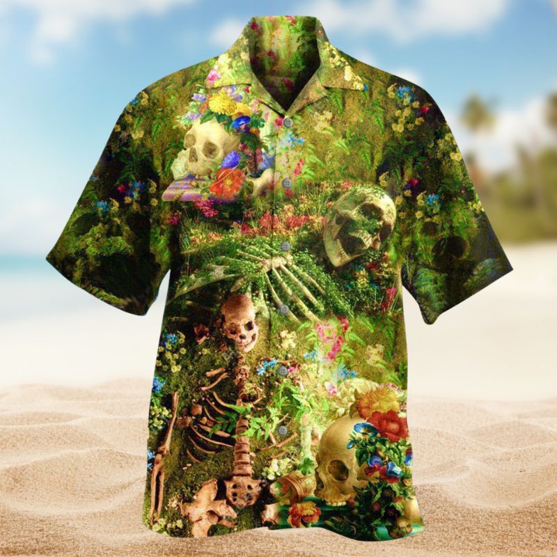 Flower Skeleton Skull Forever Edition – Hawaiian Shirt