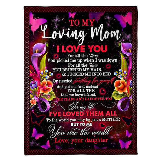Flower To My Mom I Love You For All The Time 50 x 60 Inch Flannel Blanket For Cozy Bedroom And Sofa Decor