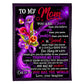 Flower To My Mom You Are The World To Me 50 x 60 Inch Flannel Blanket For Cozy Bedroom And Sofa Decor