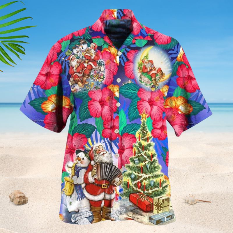 Flowers Tropical Santa Claus – Hawaiian Shirt