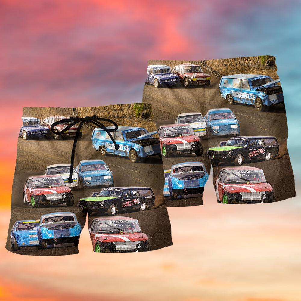 Car Racing Classic Road Style – Beach Short
