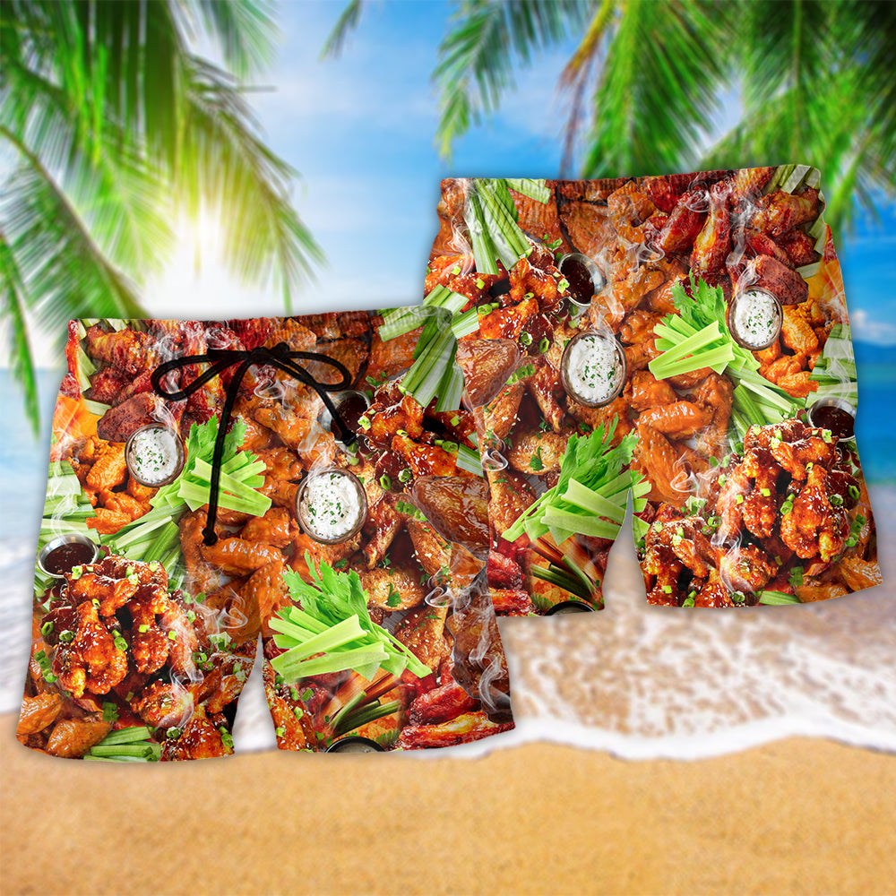 Chicken Wing Food Humor Art – Beach Short