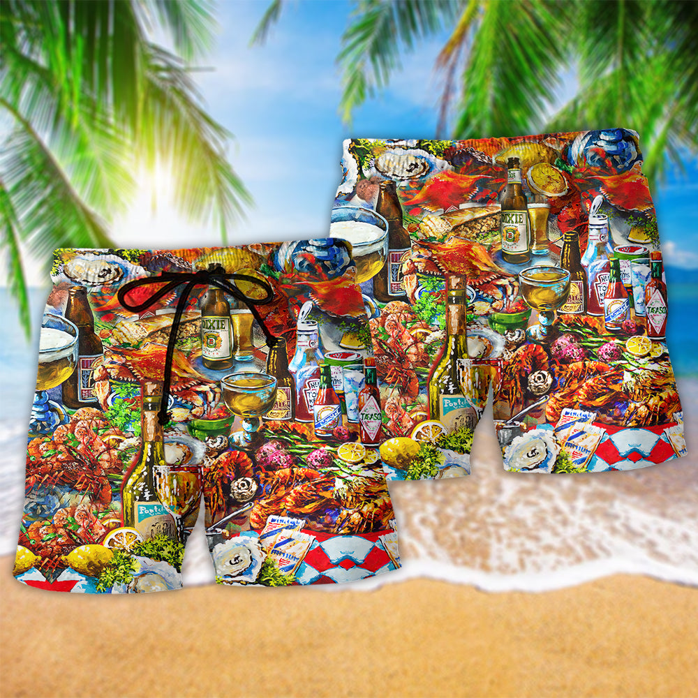 Seafood Diet Funny Food Art – Beach Short