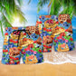 Pancake Strawberry Blueberry Food Art - Beach Short