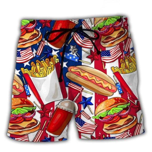 Food USA Independence Day Star - Beach Short