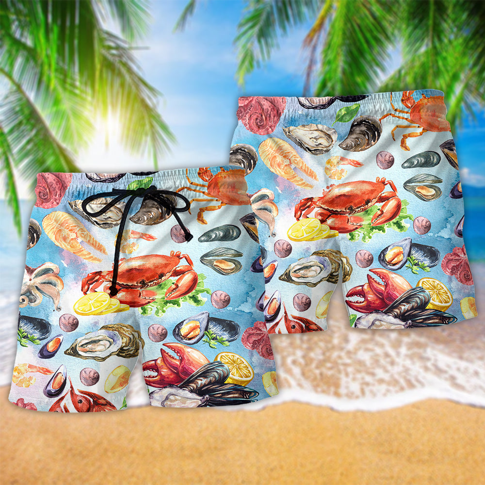 Seafood Colorful Art – Beach Short
