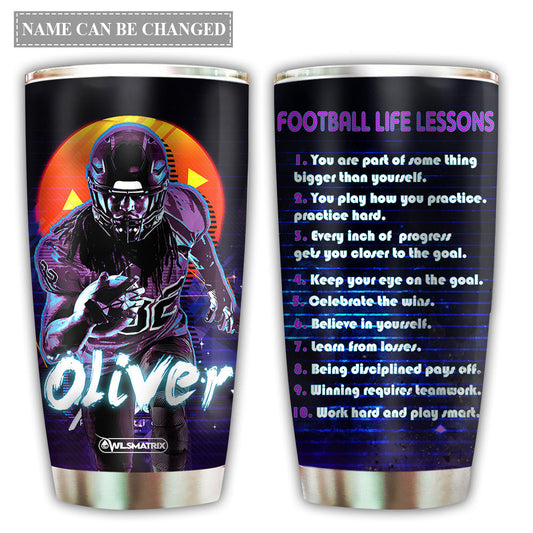 Football Life Lessons Personalized 20 Oz Tumbler