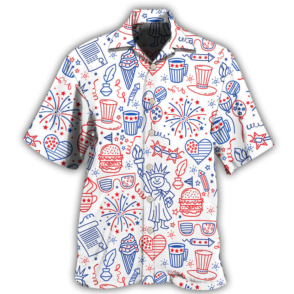 Fourth Of July Patriotic Cool Art – Hawaiian Shirt