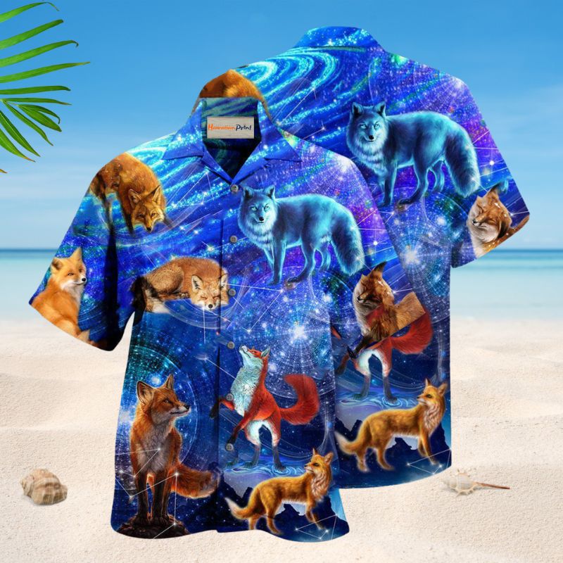 Fox Flying Through The Galaxy Edition – Hawaiian Shirt
