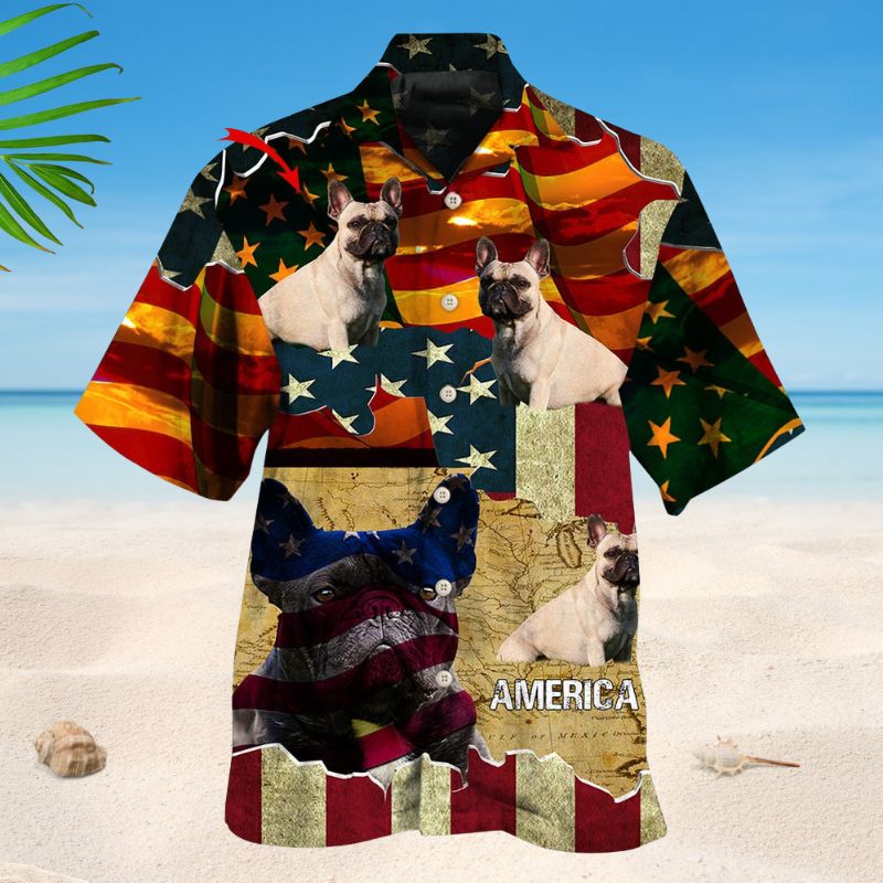 French Bulldog America Sunset Photo Style – Hawaiian Shirt