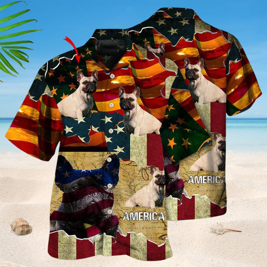 French Bulldog America Sunset Photo Style – Hawaiian Shirt
