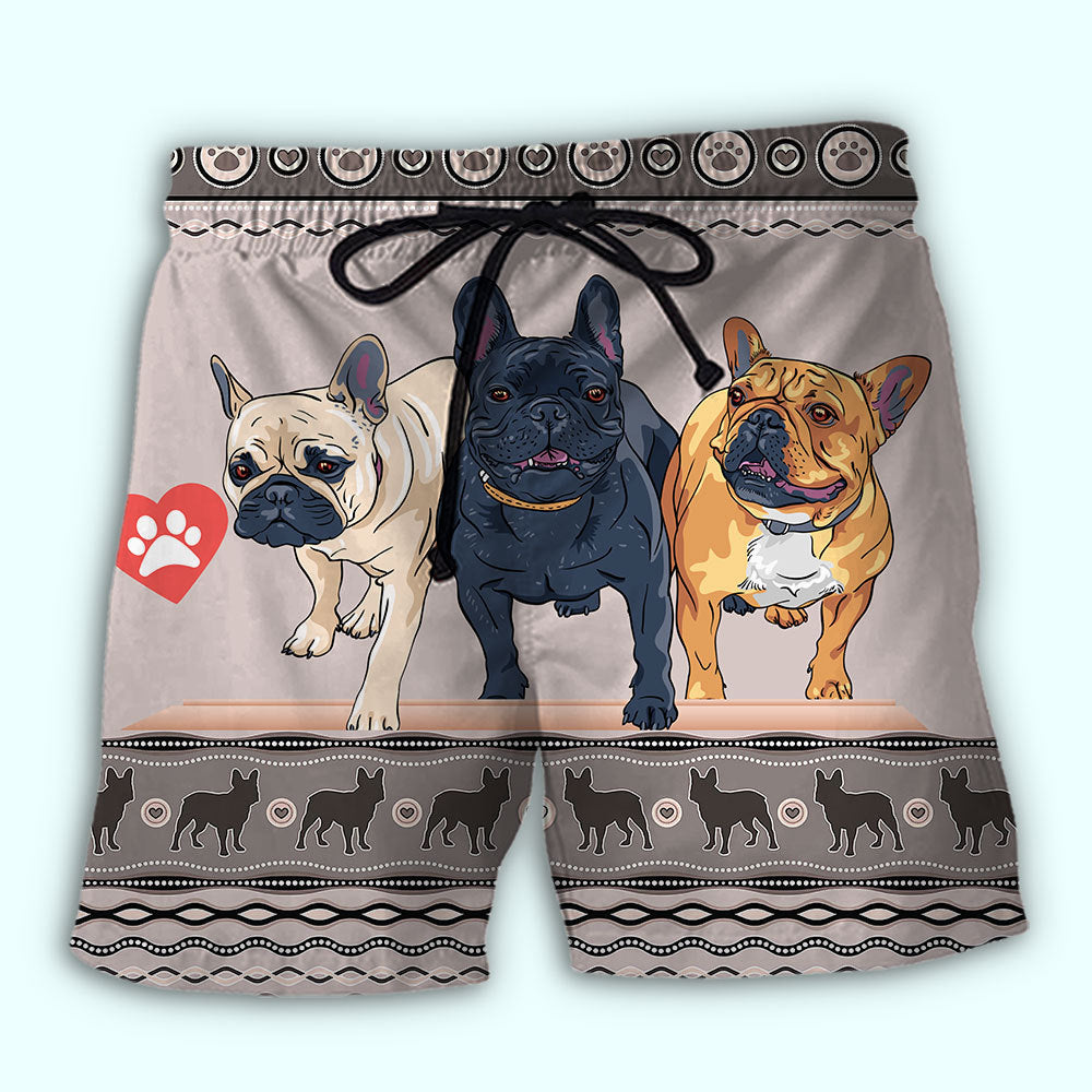 French Bulldog Pattern Dog Lover - Beach Short