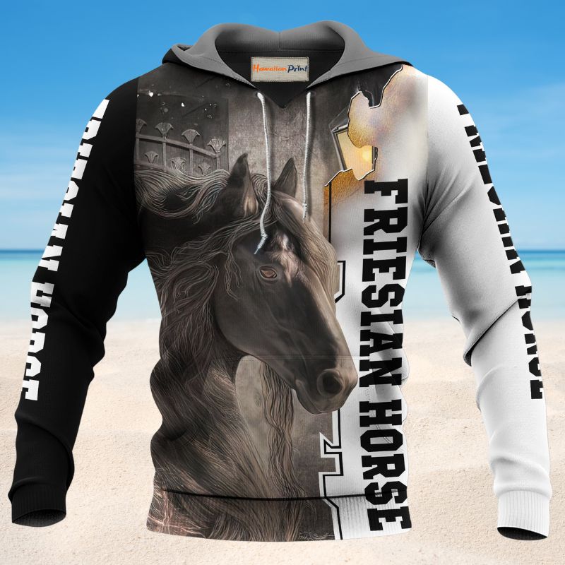 Friesian Horse Is My Therapy - 3D Hoodie