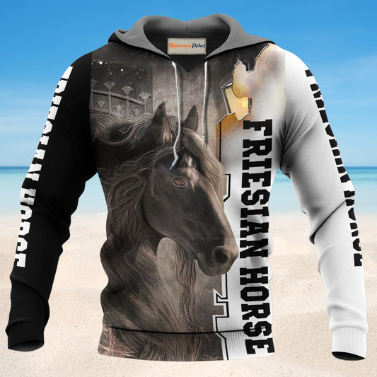 Friesian Horse Is My Therapy - 3D Hoodie