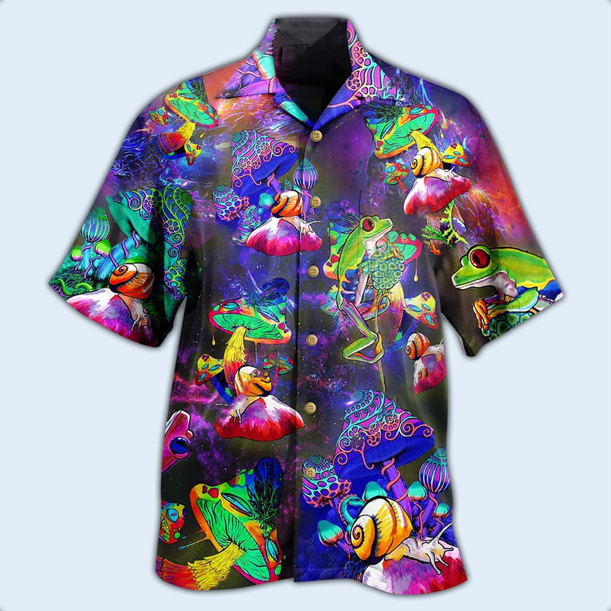 Frog Galaxy Mushroom Fantasy Art – Hawaiian Shirt