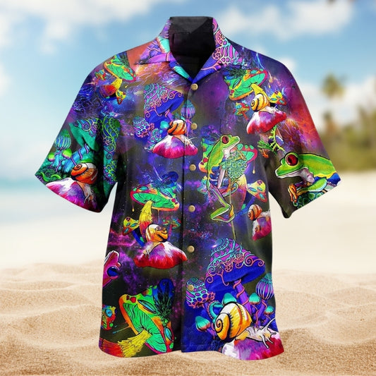 Frog Colorful Galaxy Mushroom Limited Edition – Hawaiian Shirt