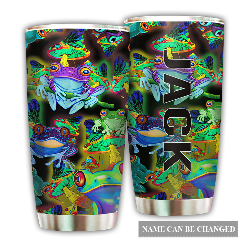 Frog Loves Mushroom Personalized 20 Oz Tumbler For Coffee Travel And Daily Use