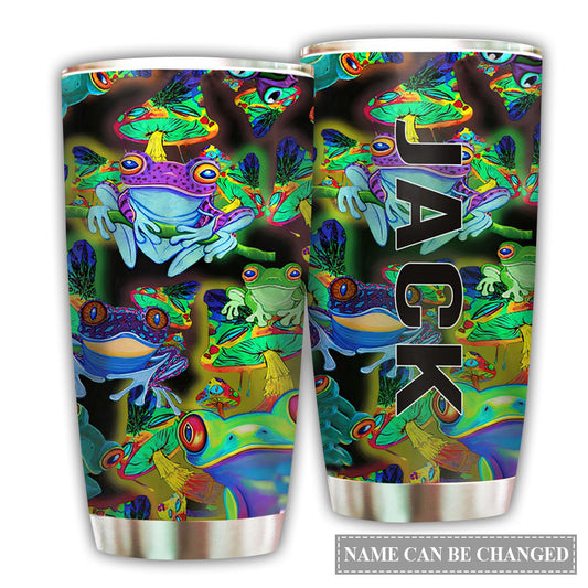 Frog Loves Mushroom Personalized 20 Oz Tumbler For Coffee Travel And Daily Use