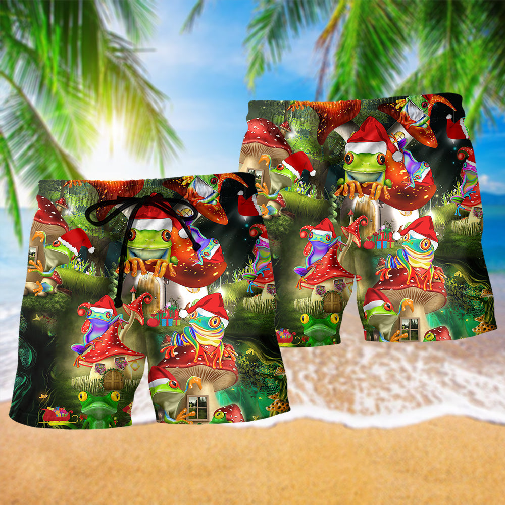 Frog Merry Christmas Fun - Beach Short