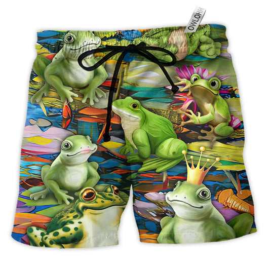 Beach Short / Adults / S Frogs In Wonderland - Beach Short - Owls Matrix LTD