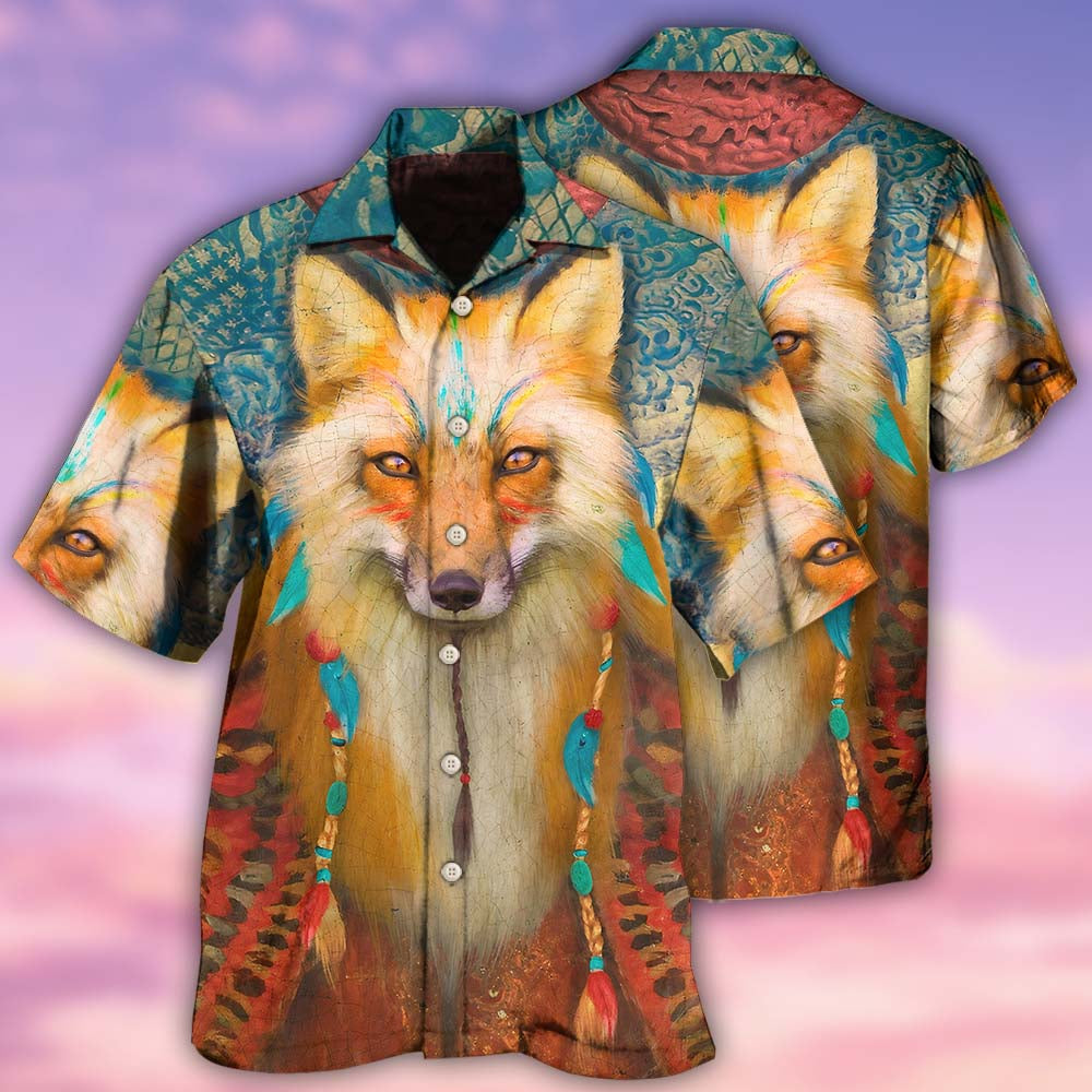 Native Style Love Peace Wolf Art – Hawaiian Shirt