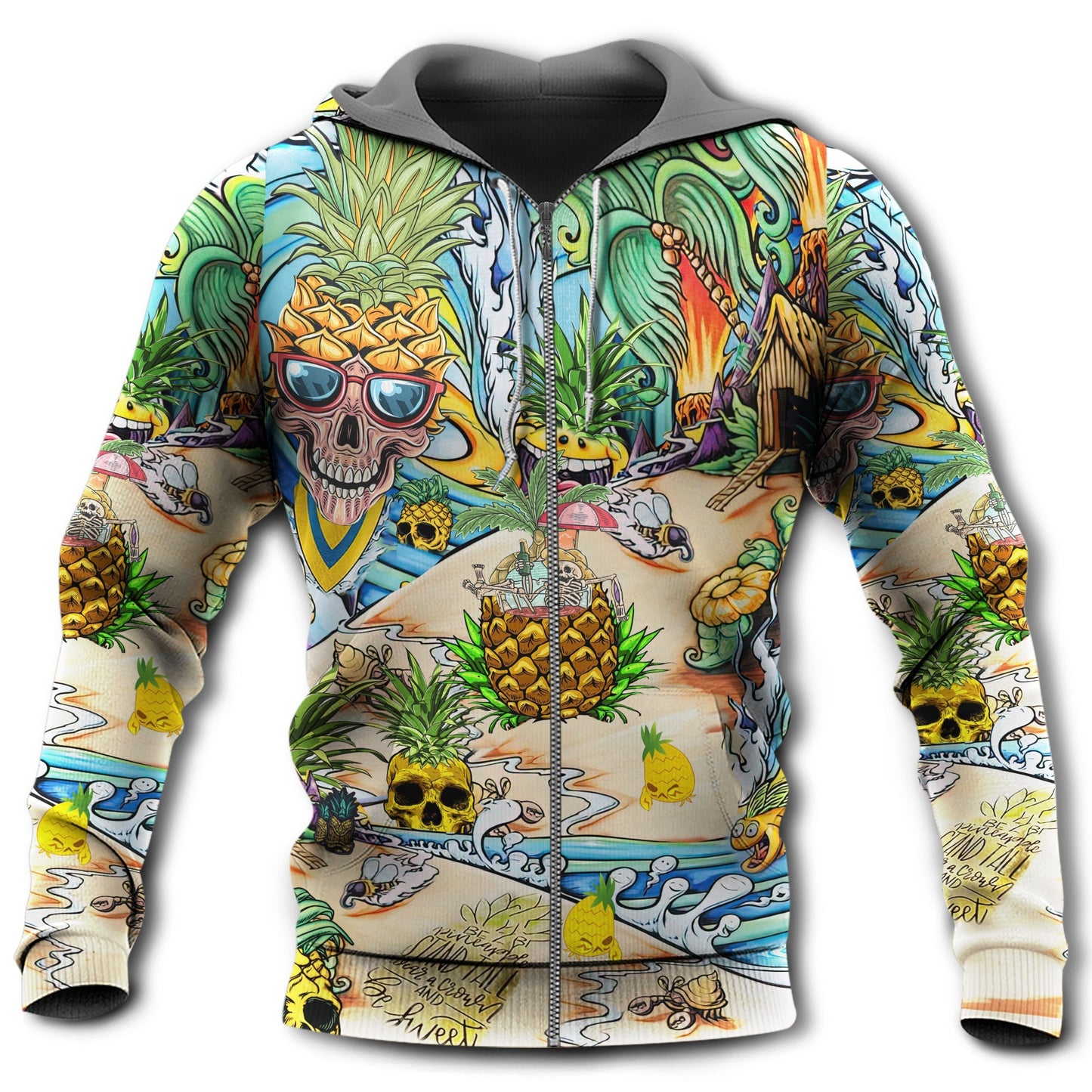 Skull Pineapple Fun Style - 3D Hoodie