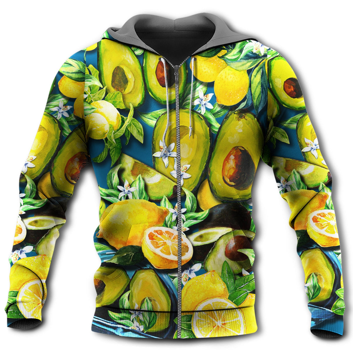 Avocado Lemon Summer Fruit Art – 3D Hoodie