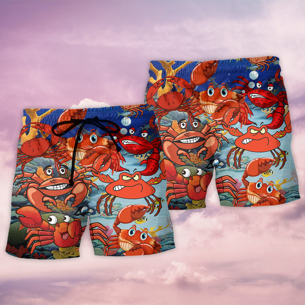 Crab Funny Crabs We Rule The Ocean - Beach Short - Owls Matrix LTD